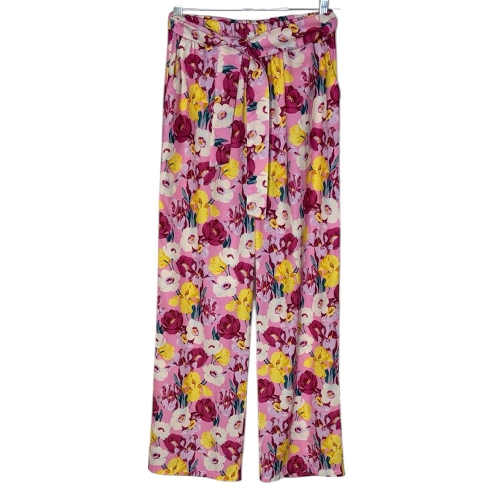 Mayoral Floral Wide Leg Pants - Pink, Yellow, White